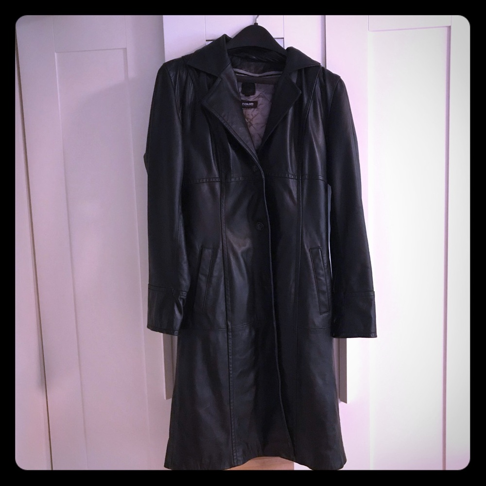 Long leather coat